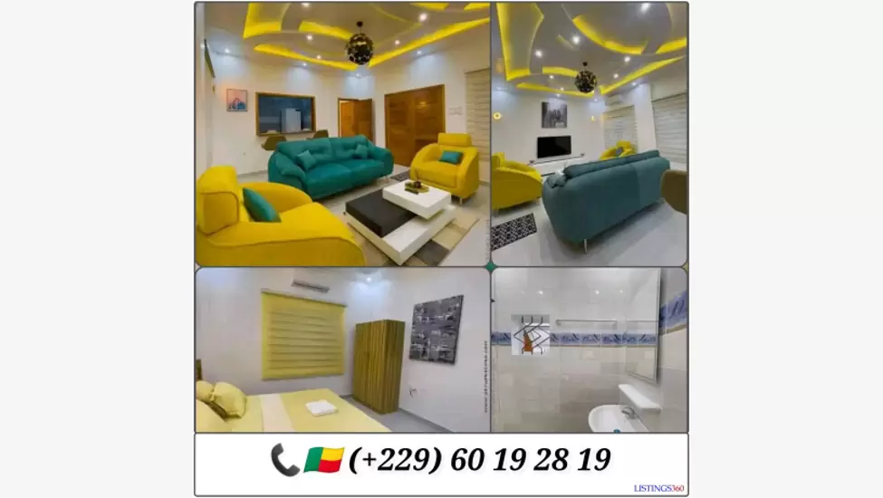 850,000 F Appartement meublé de deux chambres salon meublé à louer à Cotonou fidjrossè plage zone cabane du pêcheur avec une entrée personnelle