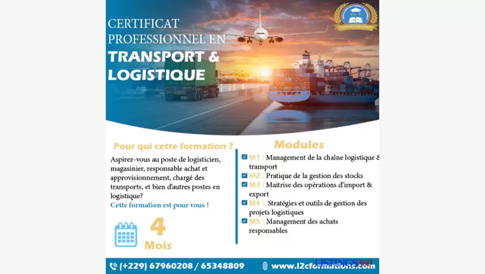 Formation certifiante en transport et logistique