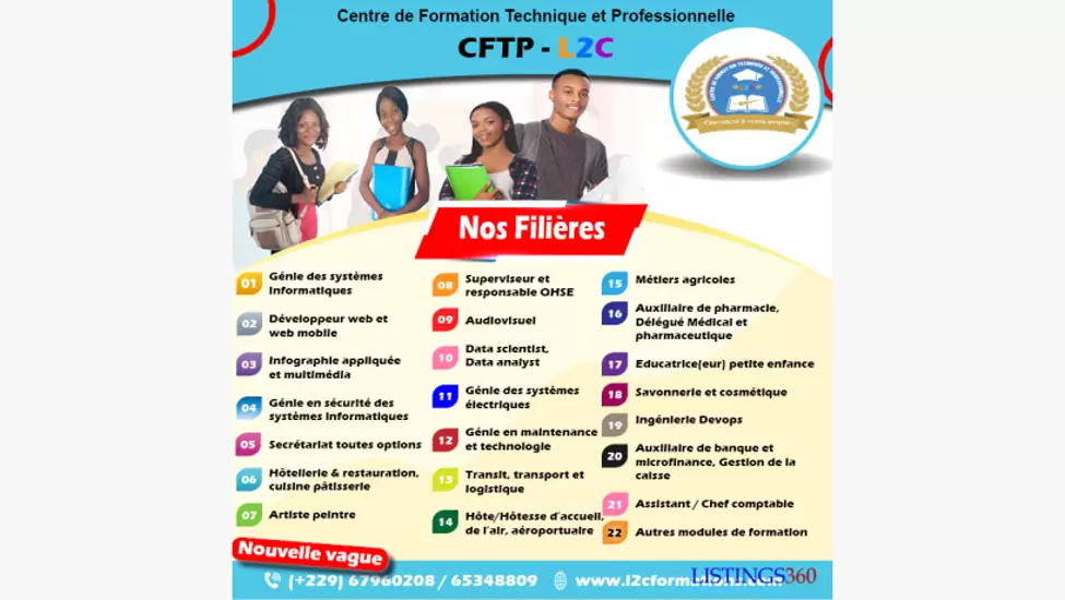Accédez à des formations professionnelles de qualité supérieure au CFTP-L2C Bénin
